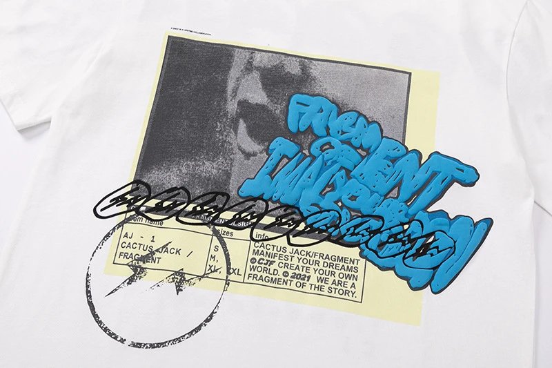 Travis Scott x fragment design Cactus Jack 2021 Collaboration T-Shirt White - 23
