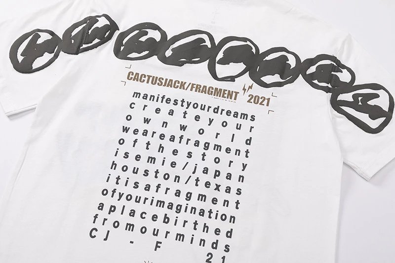 Travis Scott x fragment design Cactus Jack 2021 Collaboration T-Shirt White - 26