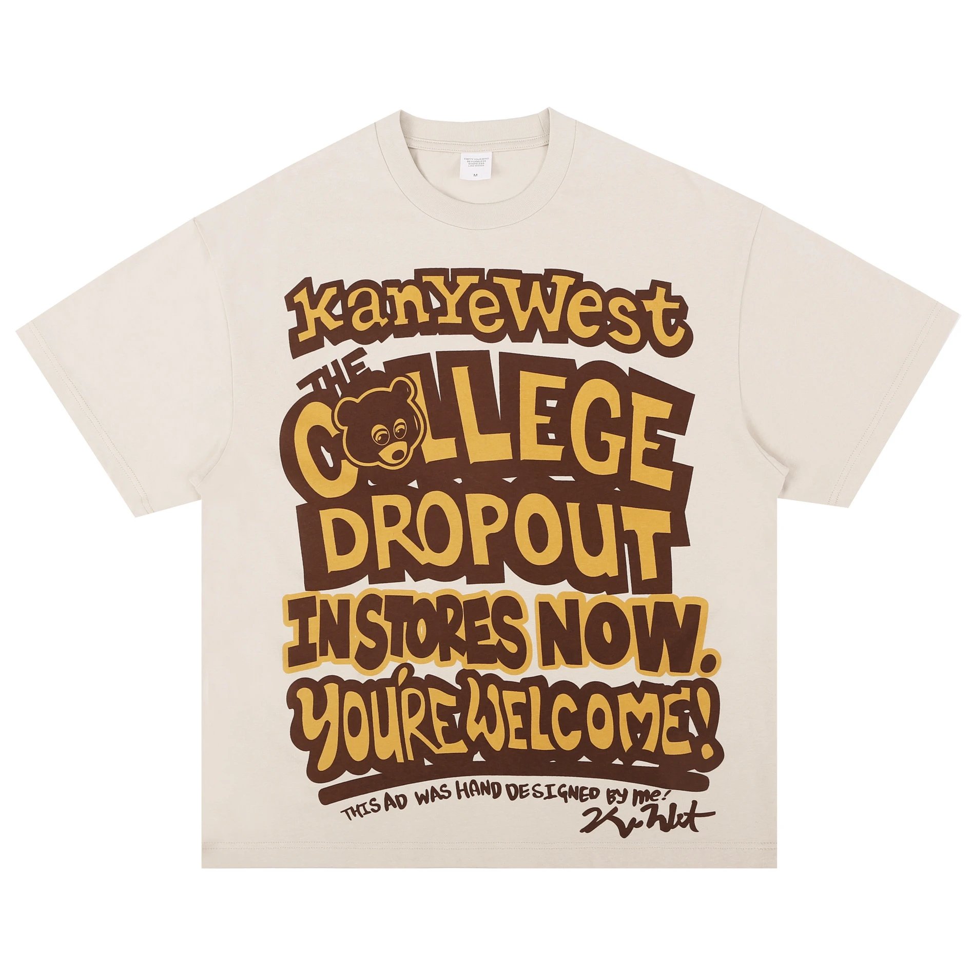 Design Kanye West The College Dropout Graphic Beige T-Shirt T-Shirts - 3
