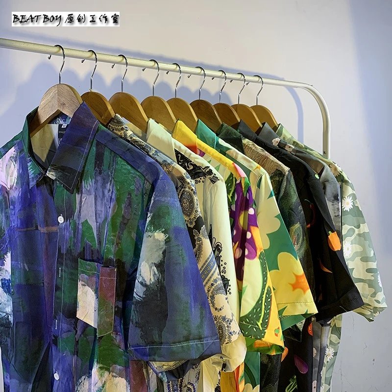 Design BEATBOY Abstract Print Short-Sleeve Shirt Multicolor Shirt - 10