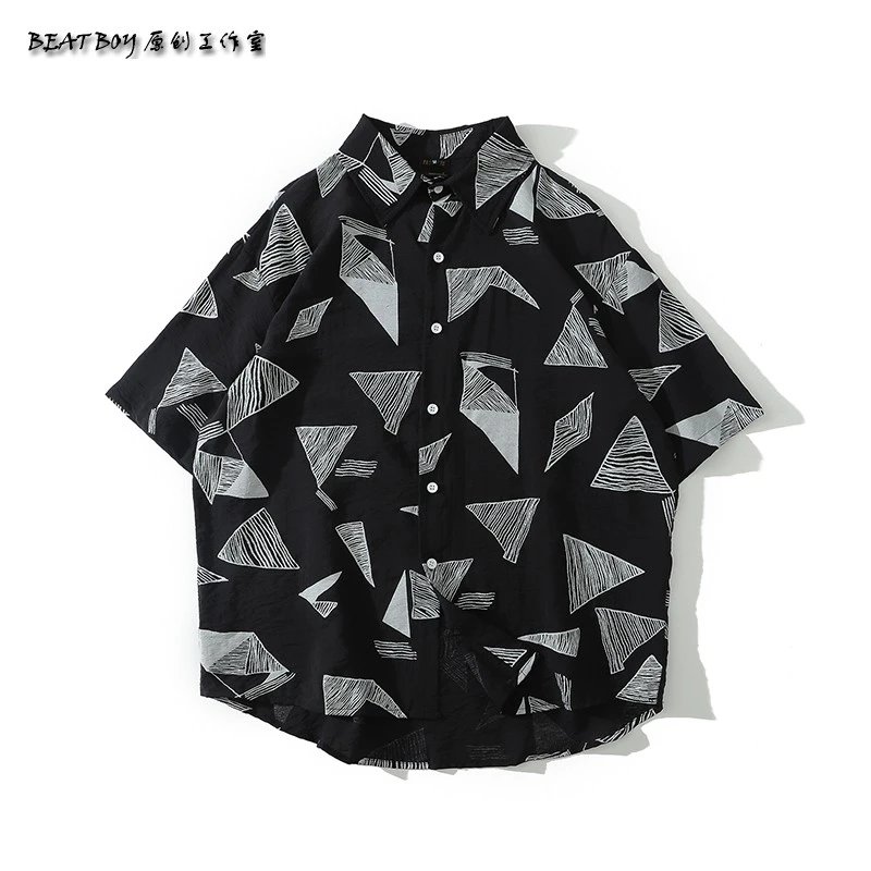 Design BEATBOY Abstract Print Short-Sleeve Shirt Multicolor Shirt - 48