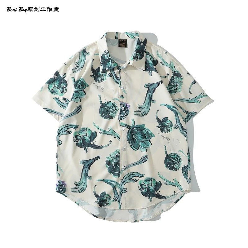 Design BEATBOY Abstract Print Short-Sleeve Shirt Multicolor Shirt - 69