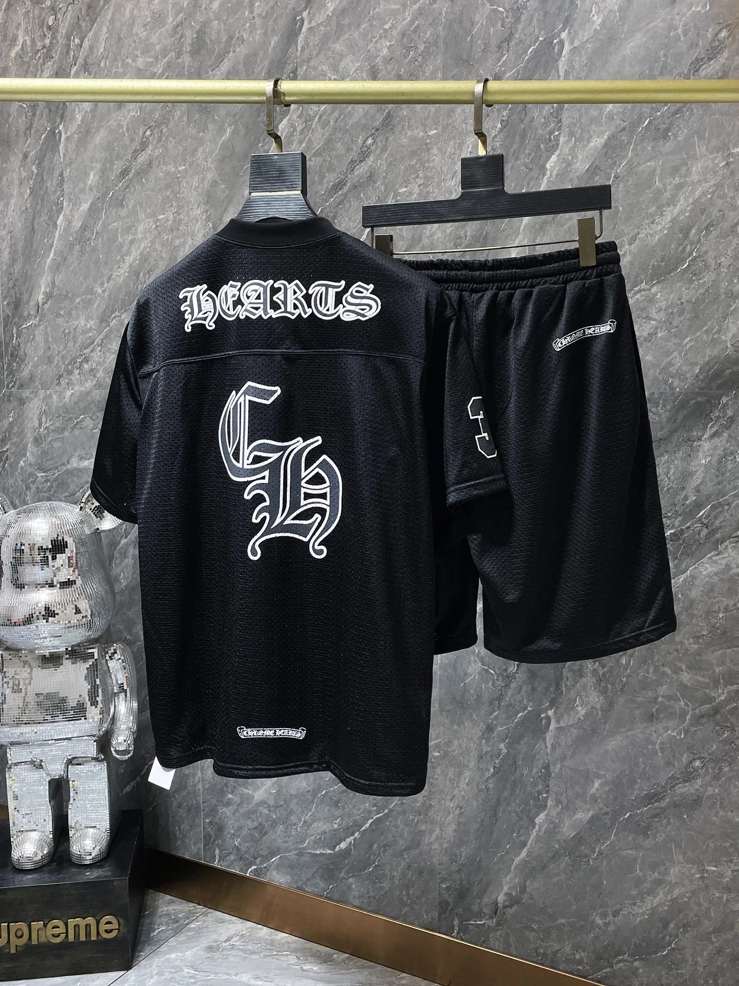 Chrome Hearts Cross Embroidered Black Sweat Shorts - 16