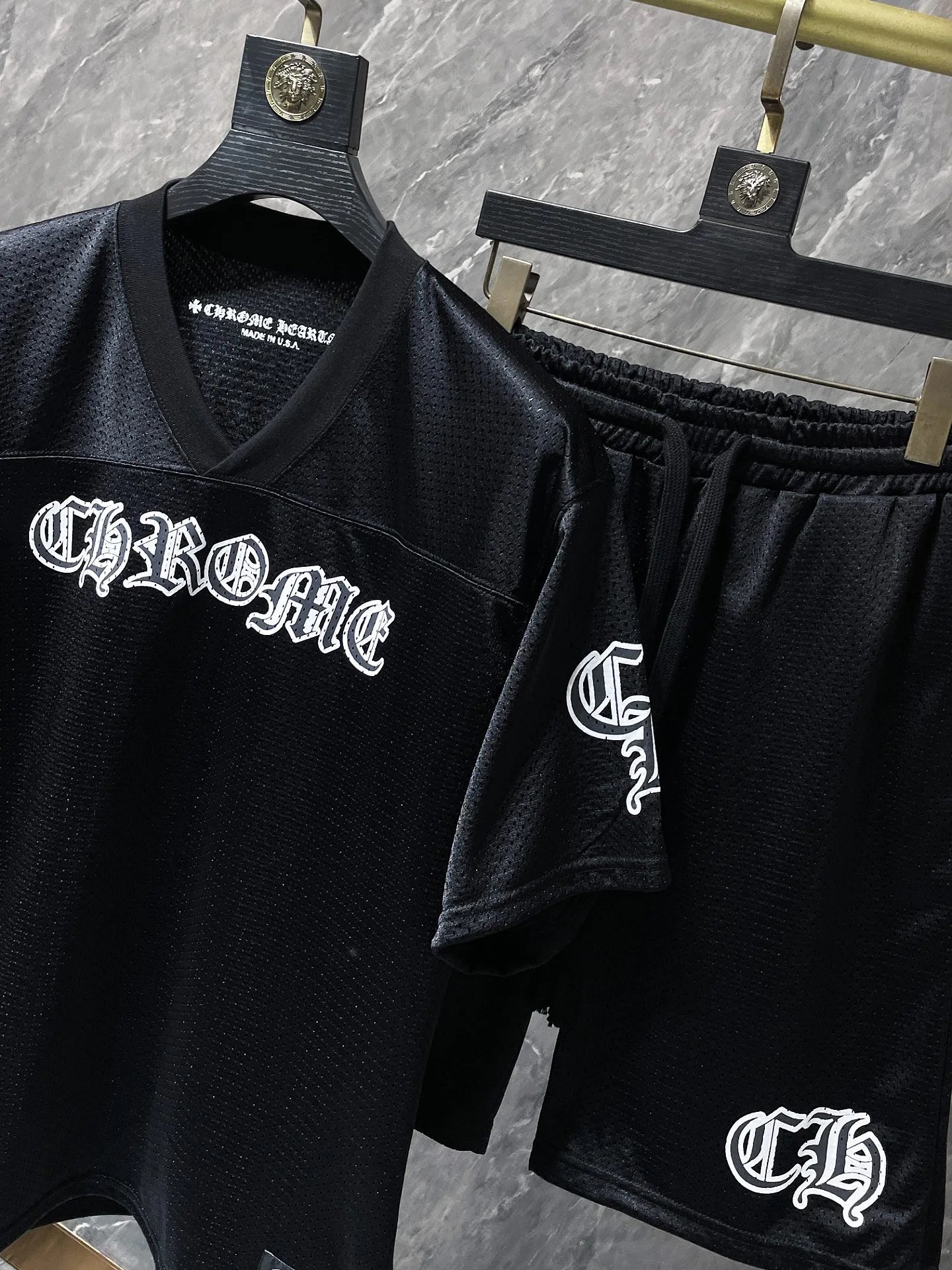 Chrome Hearts Cross Embroidered Black Sweat Shorts - 22