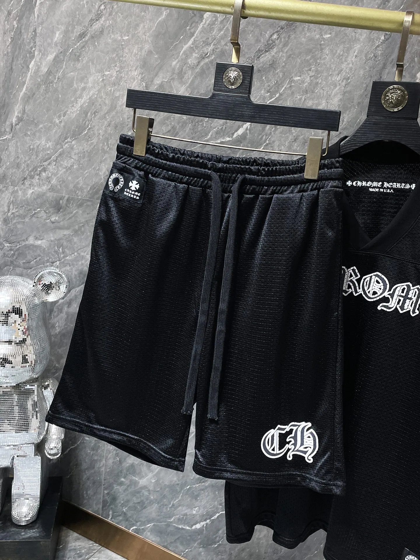 Chrome Hearts Cross Embroidered Black Sweat Shorts - 17
