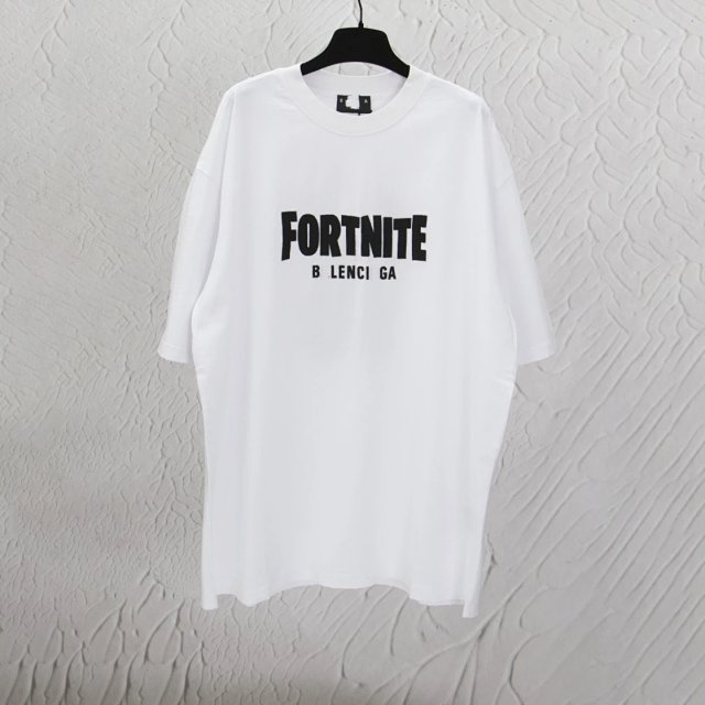 Balenciaga White Oversized Cotton Logo T-Shirt