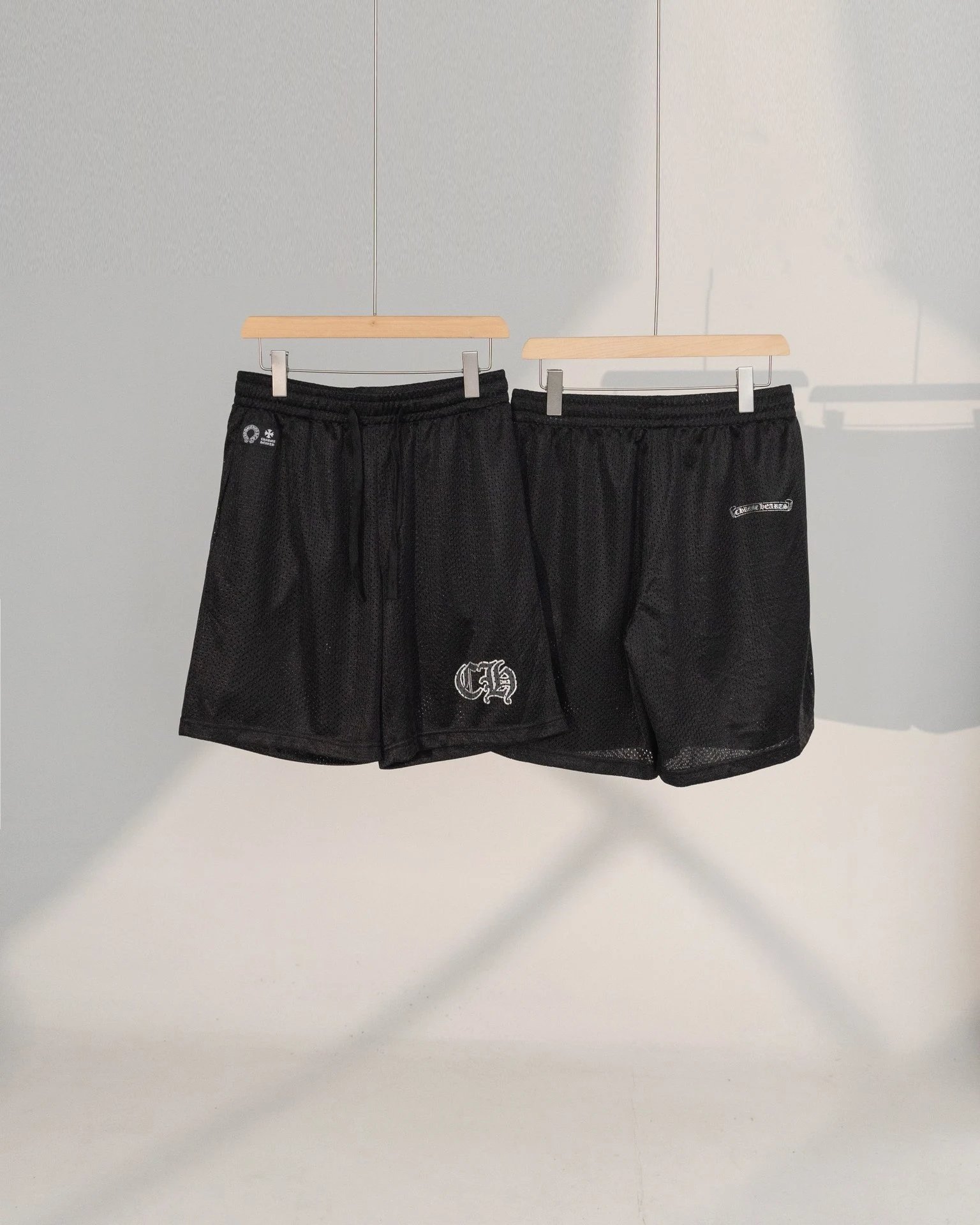 Chrome Hearts Cross Embroidered Black Sweat Shorts - 46