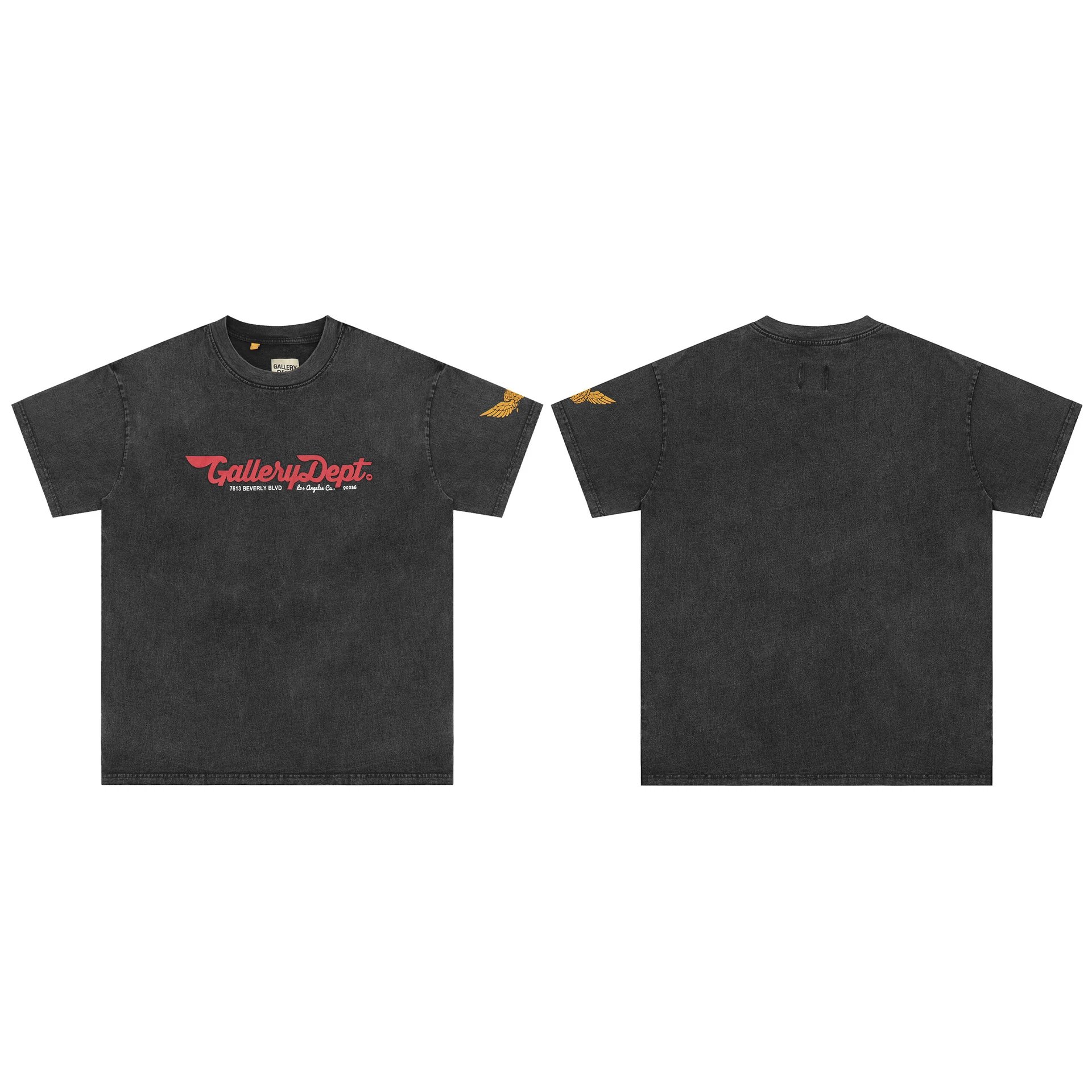 Gallery Dept I Am Sad I Miss My Friends Black Acid Wash T-Shirt - 17