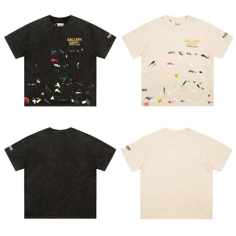 Gallery Dept I Am Sad I Miss My Friends Black Acid Wash T-Shirt - 12