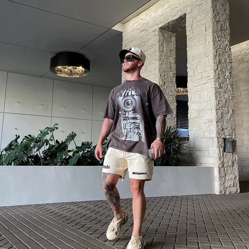 Gallery Dept I Am Sad I Miss My Friends Black Acid Wash T-Shirt - 43