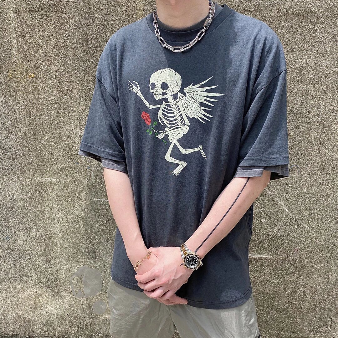 Gallery Dept I Am Sad I Miss My Friends Black Acid Wash T-Shirt - 58