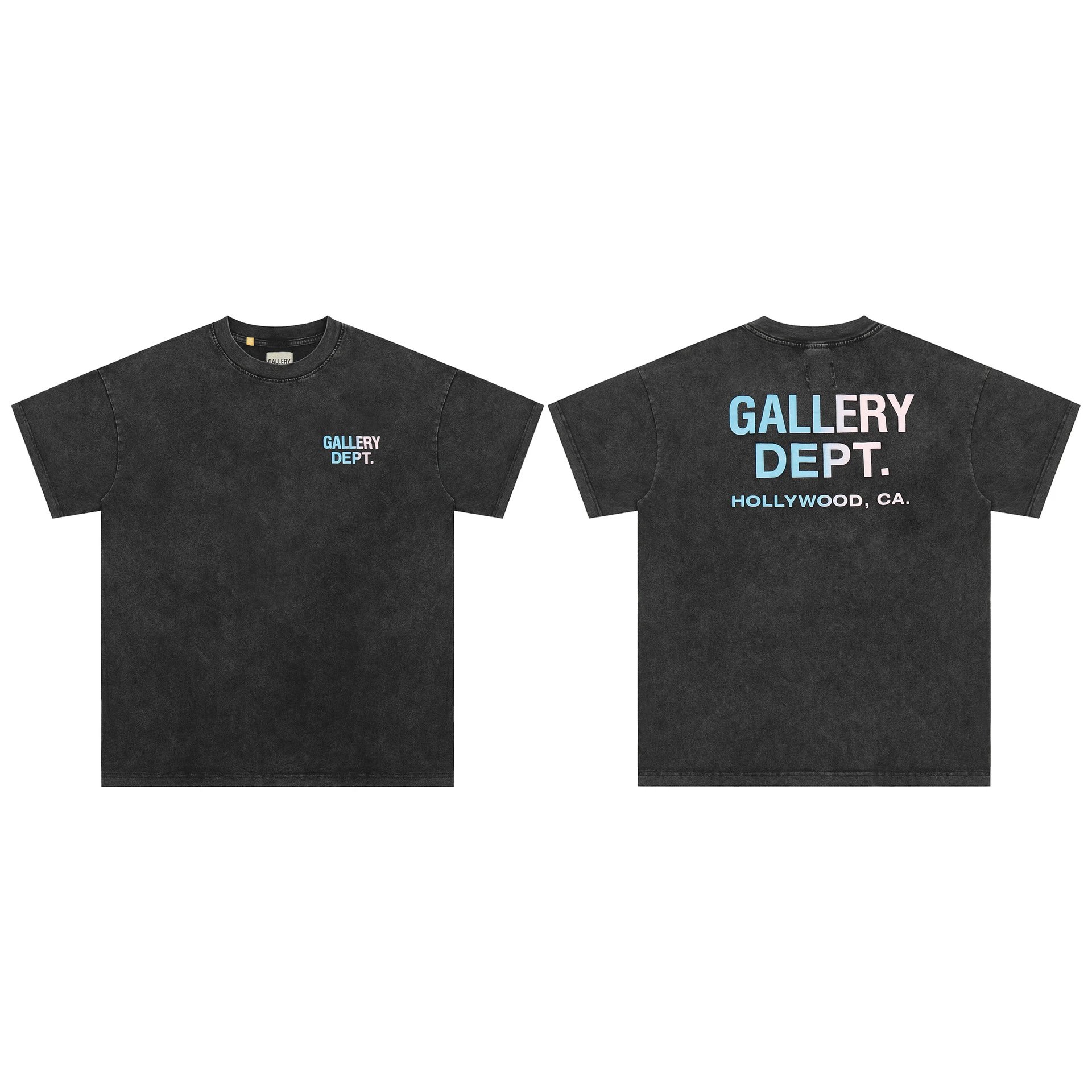 Gallery Dept I Am Sad I Miss My Friends Black Acid Wash T-Shirt - 3