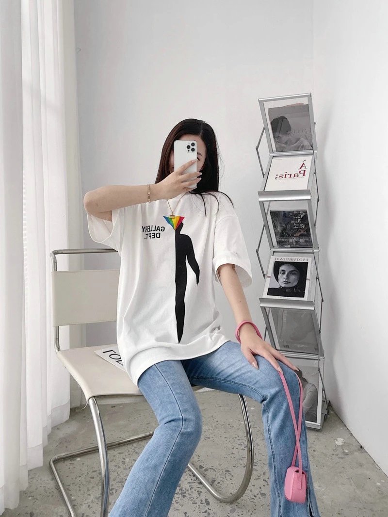 Gallery Dept I Am Sad I Miss My Friends Black Acid Wash T-Shirt - 47