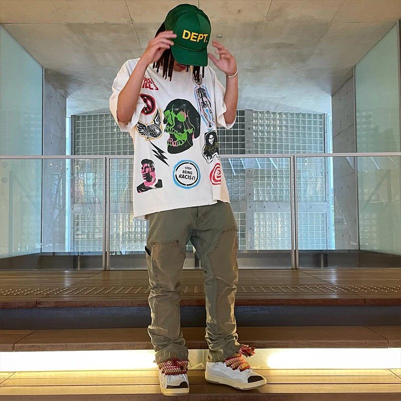 Gallery Dept I Am Sad I Miss My Friends Black Acid Wash T-Shirt - 50