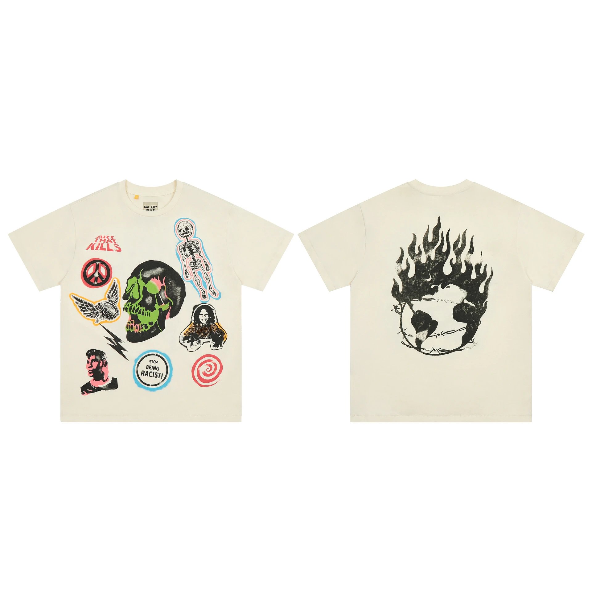 Gallery Dept I Am Sad I Miss My Friends Black Acid Wash T-Shirt - 7