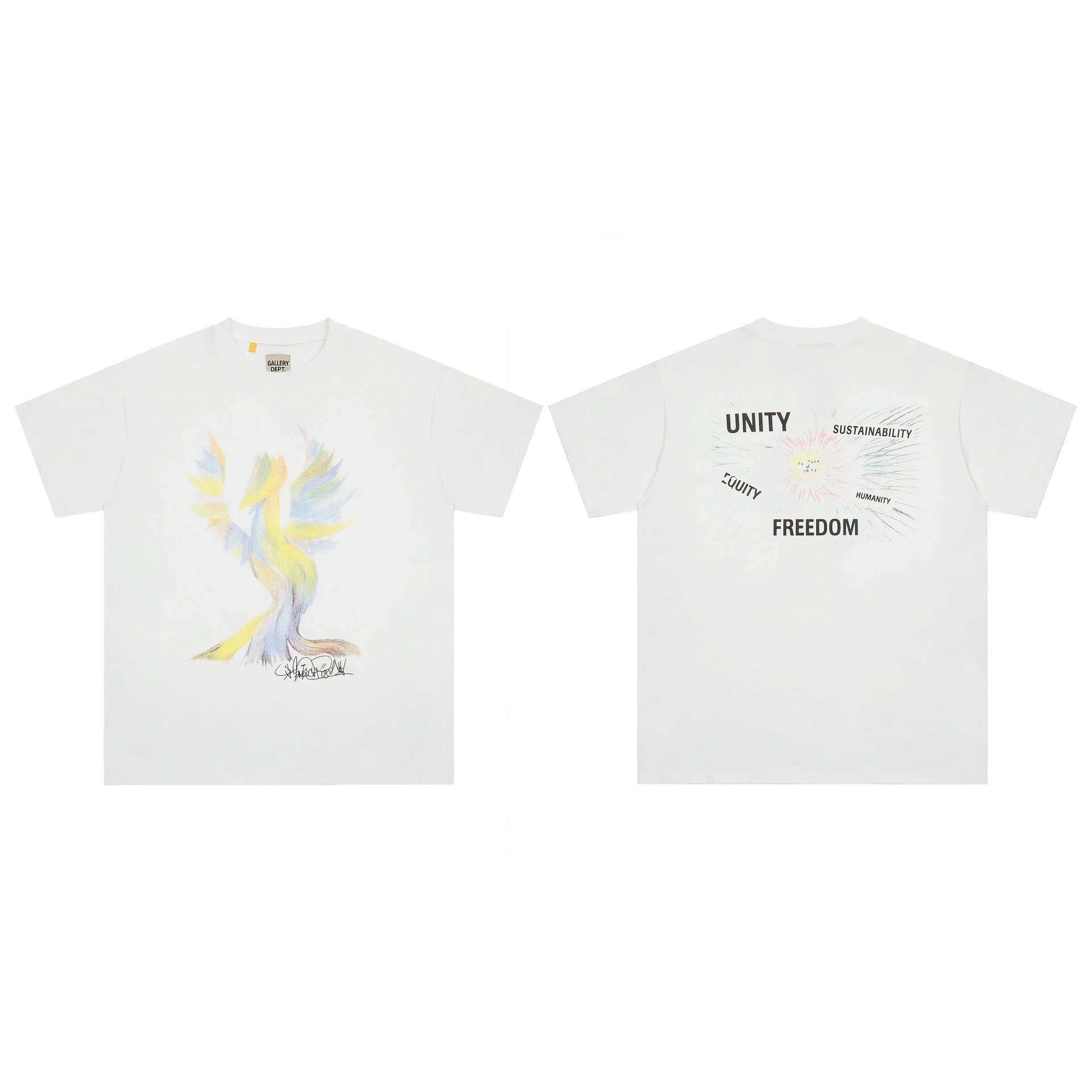 Gallery Dept I Am Sad I Miss My Friends Black Acid Wash T-Shirt - 9