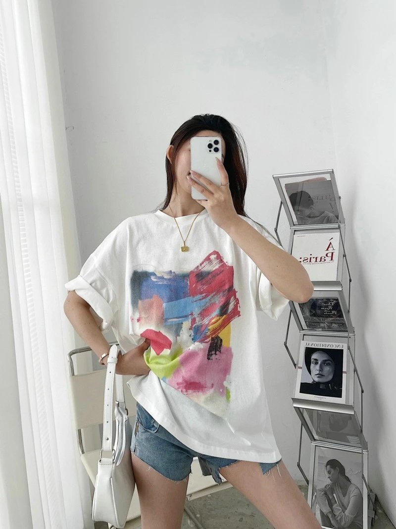 Gallery Dept I Am Sad I Miss My Friends Black Acid Wash T-Shirt - 46