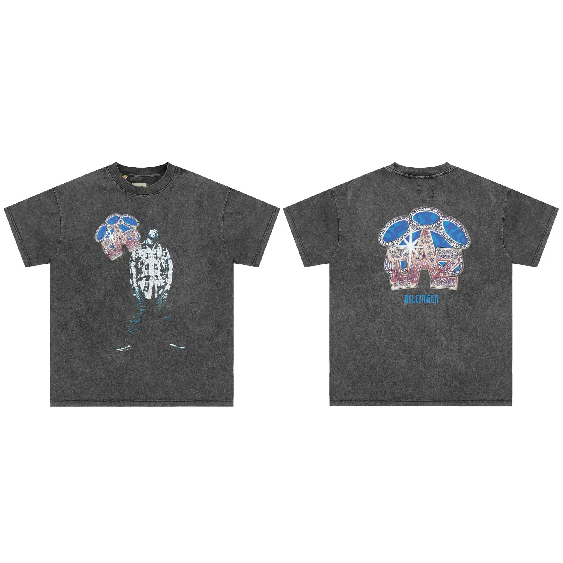 Gallery Dept I Am Sad I Miss My Friends Black Acid Wash T-Shirt - 6