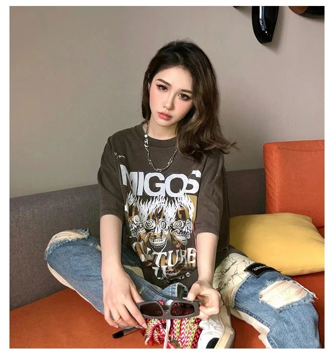 Gallery Dept I Am Sad I Miss My Friends Black Acid Wash T-Shirt - 35