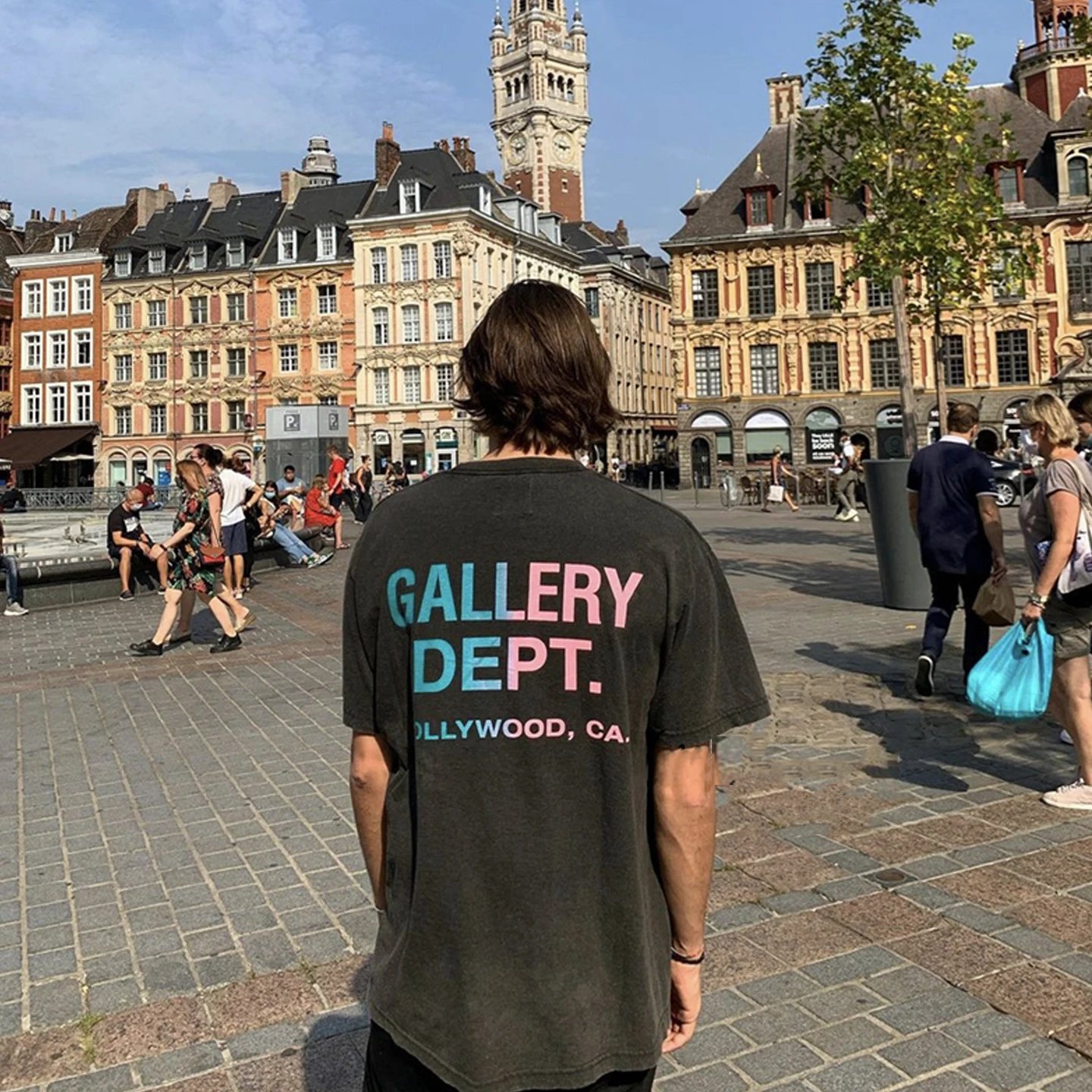 Gallery Dept I Am Sad I Miss My Friends Black Acid Wash T-Shirt - 49