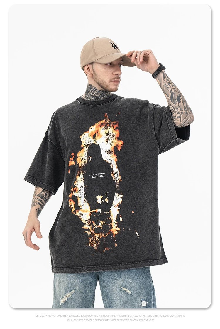 Versace x Villain Fire Silhouette T-Shirt Black - 9
