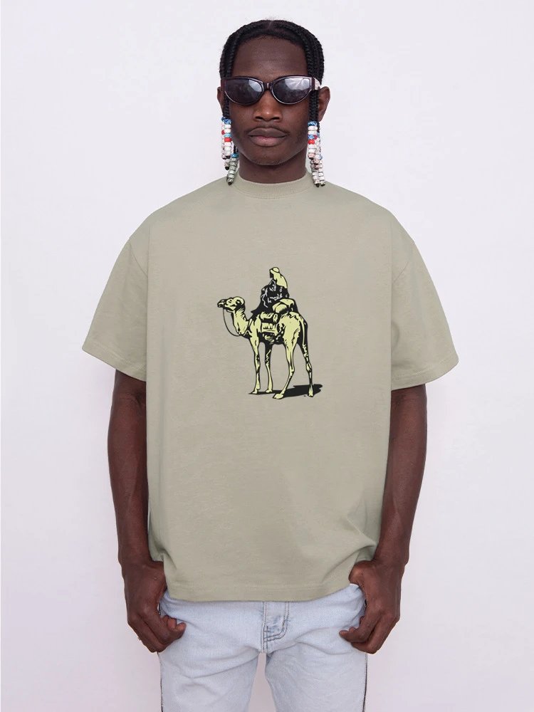 Design Camel Rider Graphic T-Shirt White - 4
