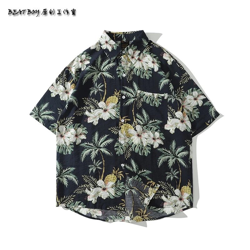 Design BEATBOY Abstract Print Short-Sleeve Shirt Multicolor Shirt - 57