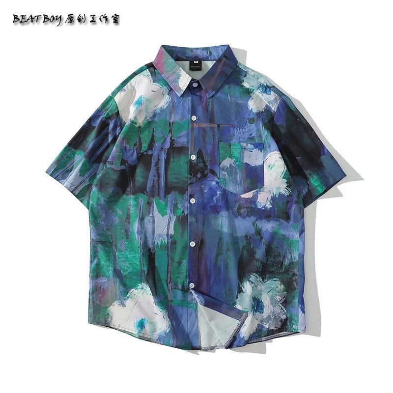 Design BEATBOY Abstract Print Short-Sleeve Shirt Multicolor Shirt - 19