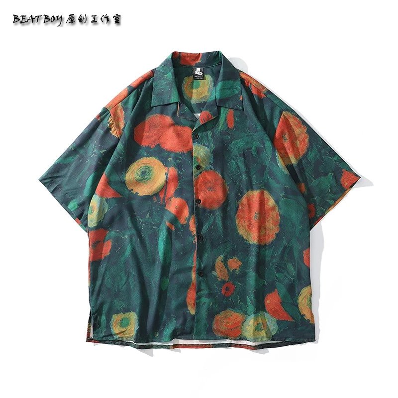 Design BEATBOY Abstract Print Short-Sleeve Shirt Multicolor Shirt - 33