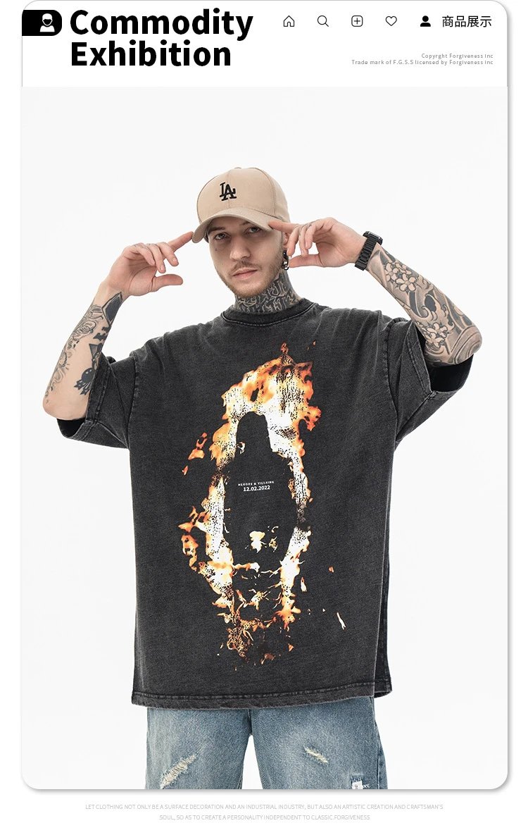 Versace x Villain Fire Silhouette T-Shirt Black - 5