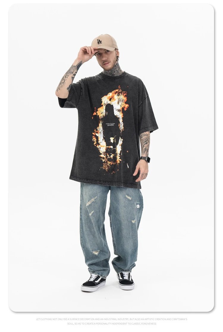 Versace x Villain Fire Silhouette T-Shirt Black - 8