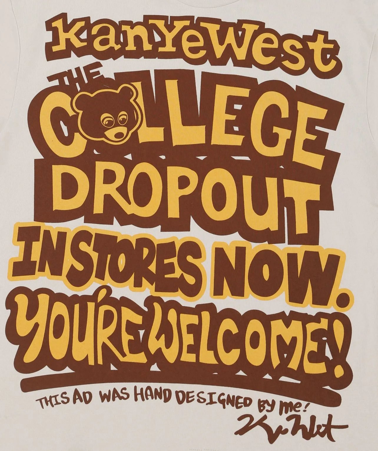 Design Kanye West The College Dropout Graphic Beige T-Shirt T-Shirts - 12