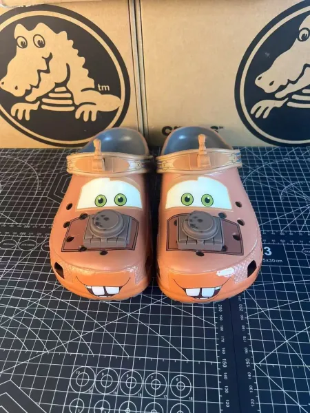 Crocs Classic Clog Disney Cars Lightning McQueen Collaboration Orange Kids Sandals - 11