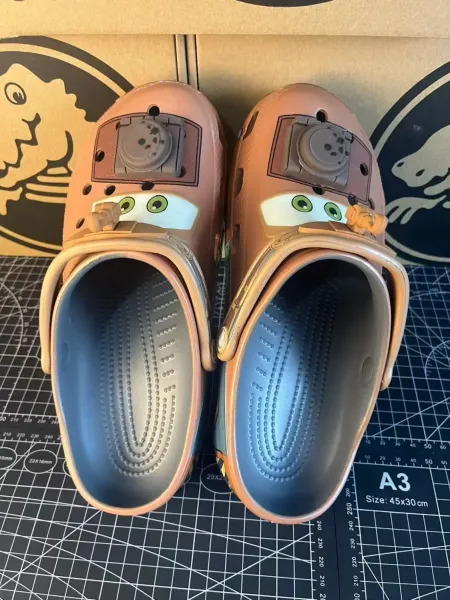 Crocs Classic Clog Disney Cars Lightning McQueen Collaboration Orange Kids Sandals - 13