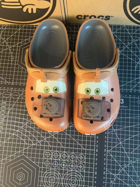 Crocs Classic Clog Disney Cars Lightning McQueen Collaboration Orange Kids Sandals - 12