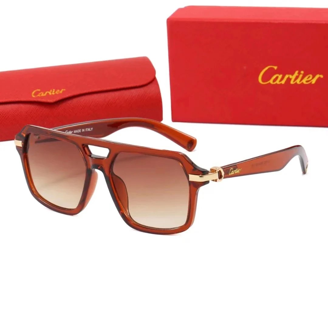 Cartier Santos de Cartier Rimless Sunglasses Gold Frame Black Lenses - 14