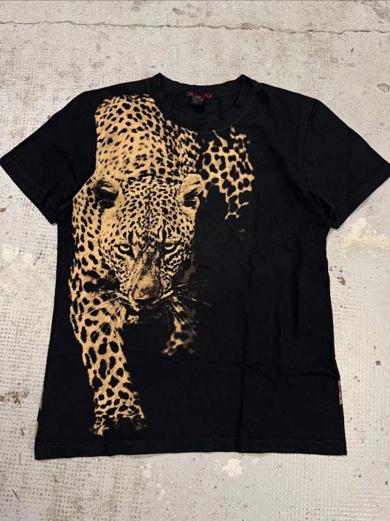 Hand to heart love creates VINTAGE American retro tiger lazy style subculture short sleeved T-shirt plus size