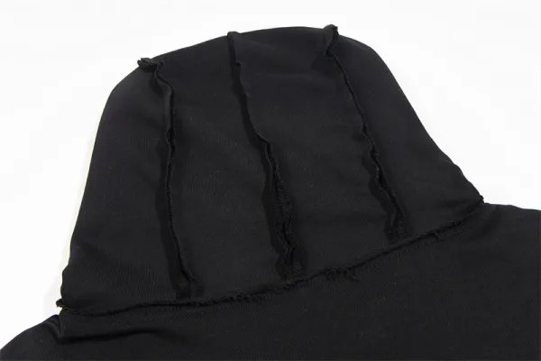Design Streetwear Dragon Print Studded Hoodie Black - 24