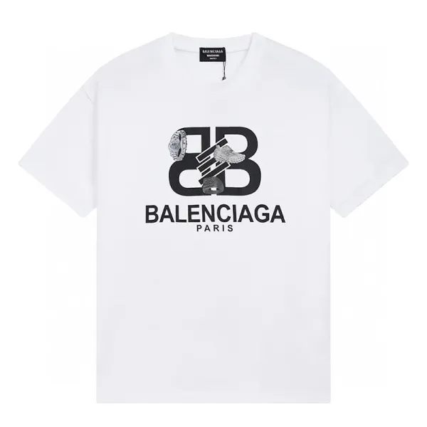 Balenciaga Repeat Logo T-Shirt White/Black - 18