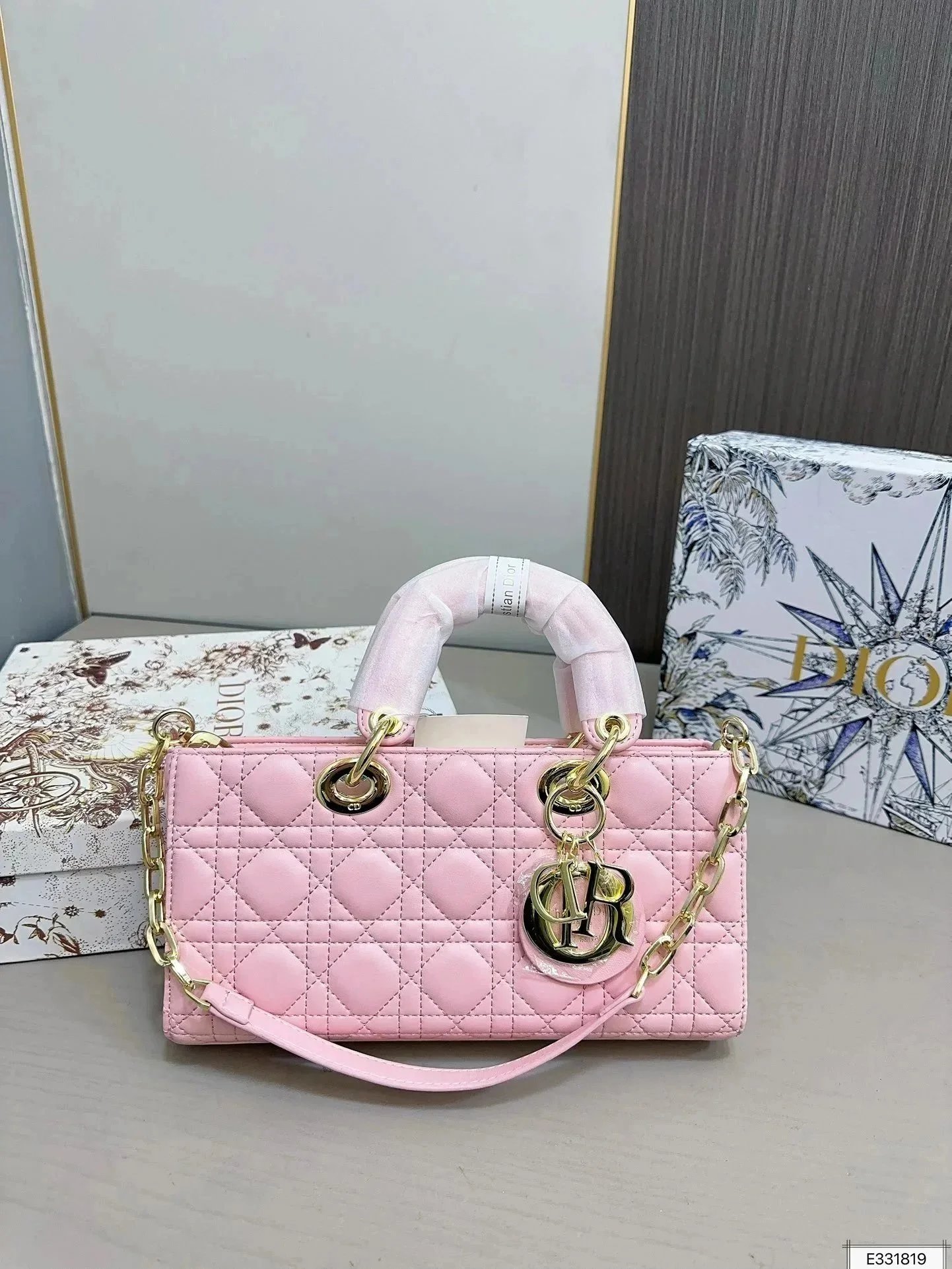 Dior Lady Dior Red Quilted Mini Handbag