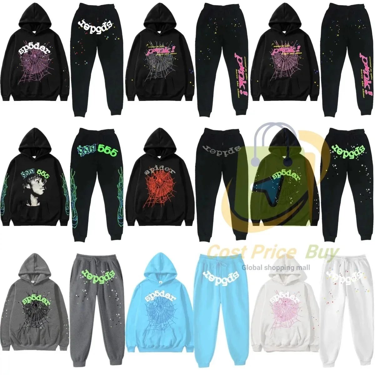 Sp5der Web Graphic Hoodie and Sweatpants Set