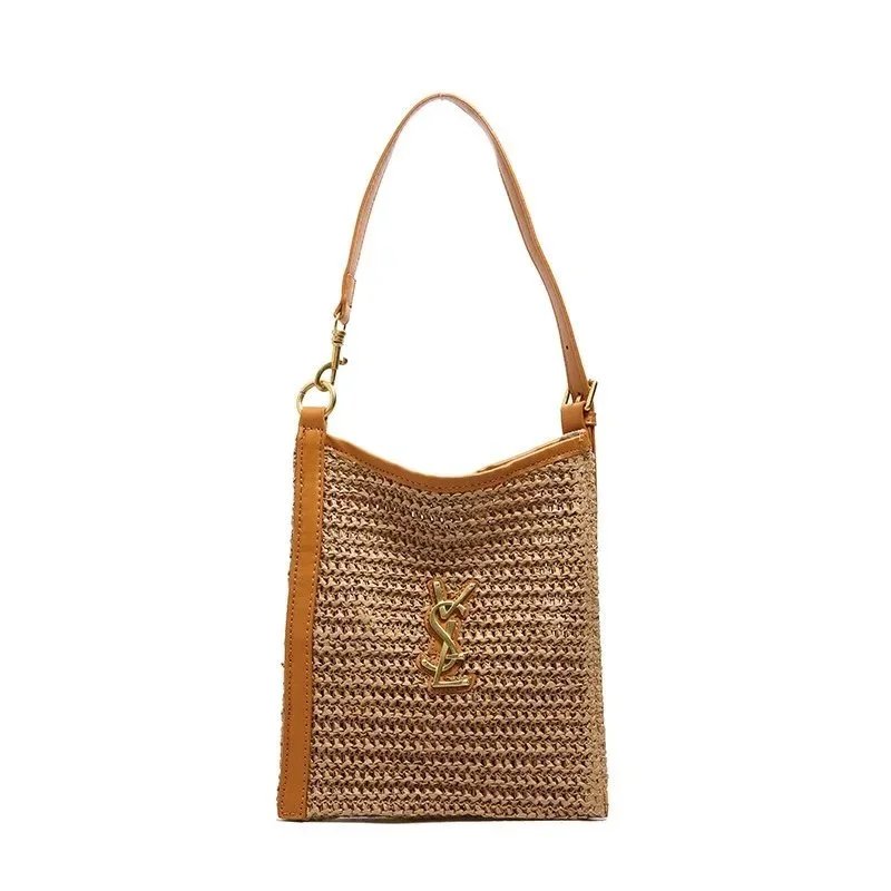 Saint Laurent Shoulder Bags Woven Straw Bag with YSL Logo Hardware image 5