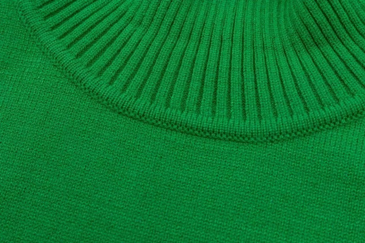 Design Striped Metallic Yarn Turtleneck Sweater - 4