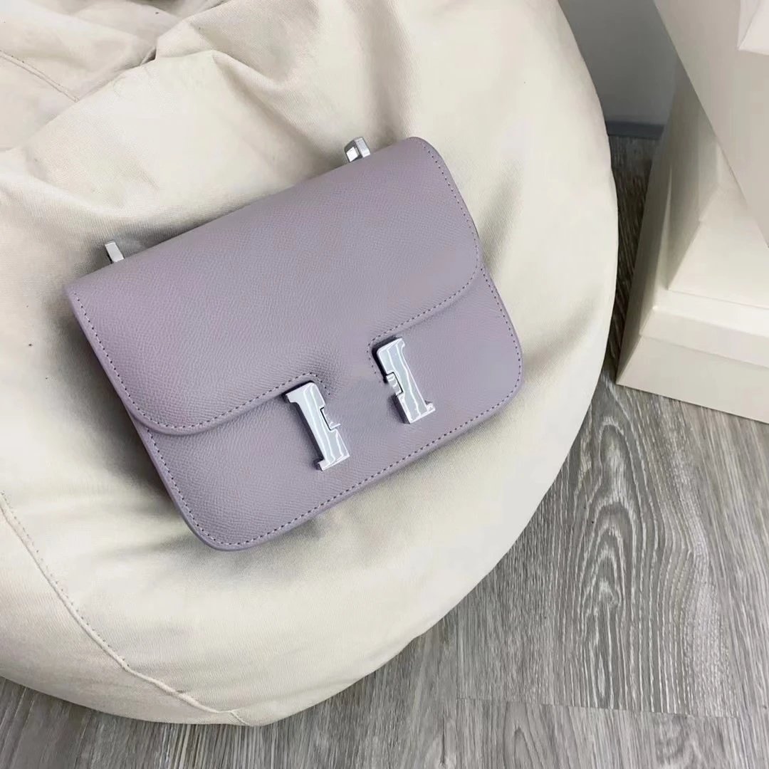 Unbranded Crossbody Bags Flap bag with H-shaped clasp — Dream Purple (Silver Buckle)