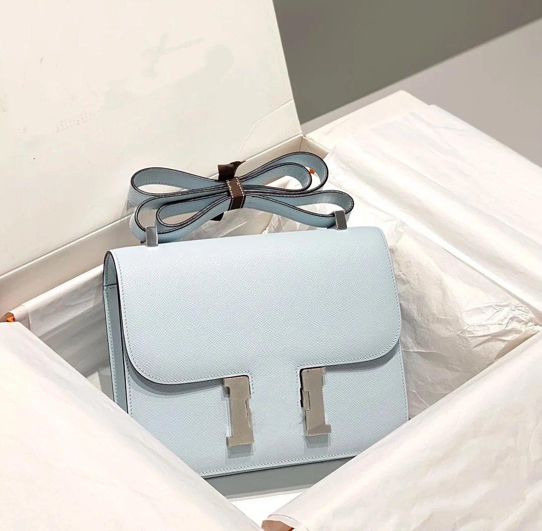 Unbranded Crossbody Bags Flap bag with H-shaped clasp — Holy Grail blue (silver buckle)