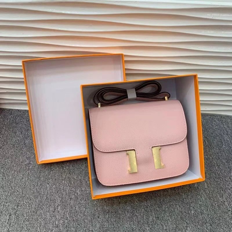 Unbranded Crossbody Bags Flap bag with H-shaped clasp — Pink (light powder) (gold buckle)