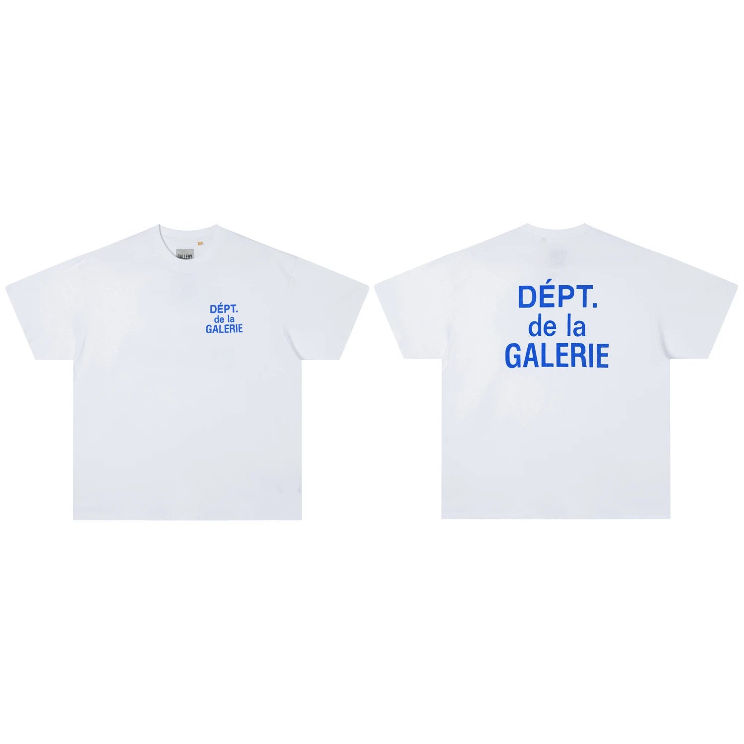 White with Dark Blue Print
