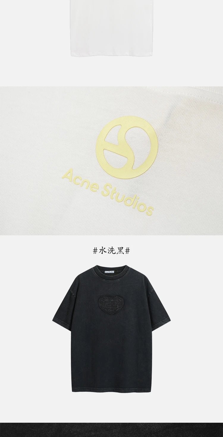 Acne Studios Distressed Logo T-Shirt Navy - 17