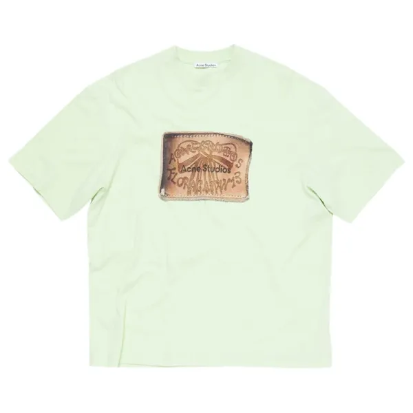 Acne Studios Leather Patch T-Shirt Mint Green - 1