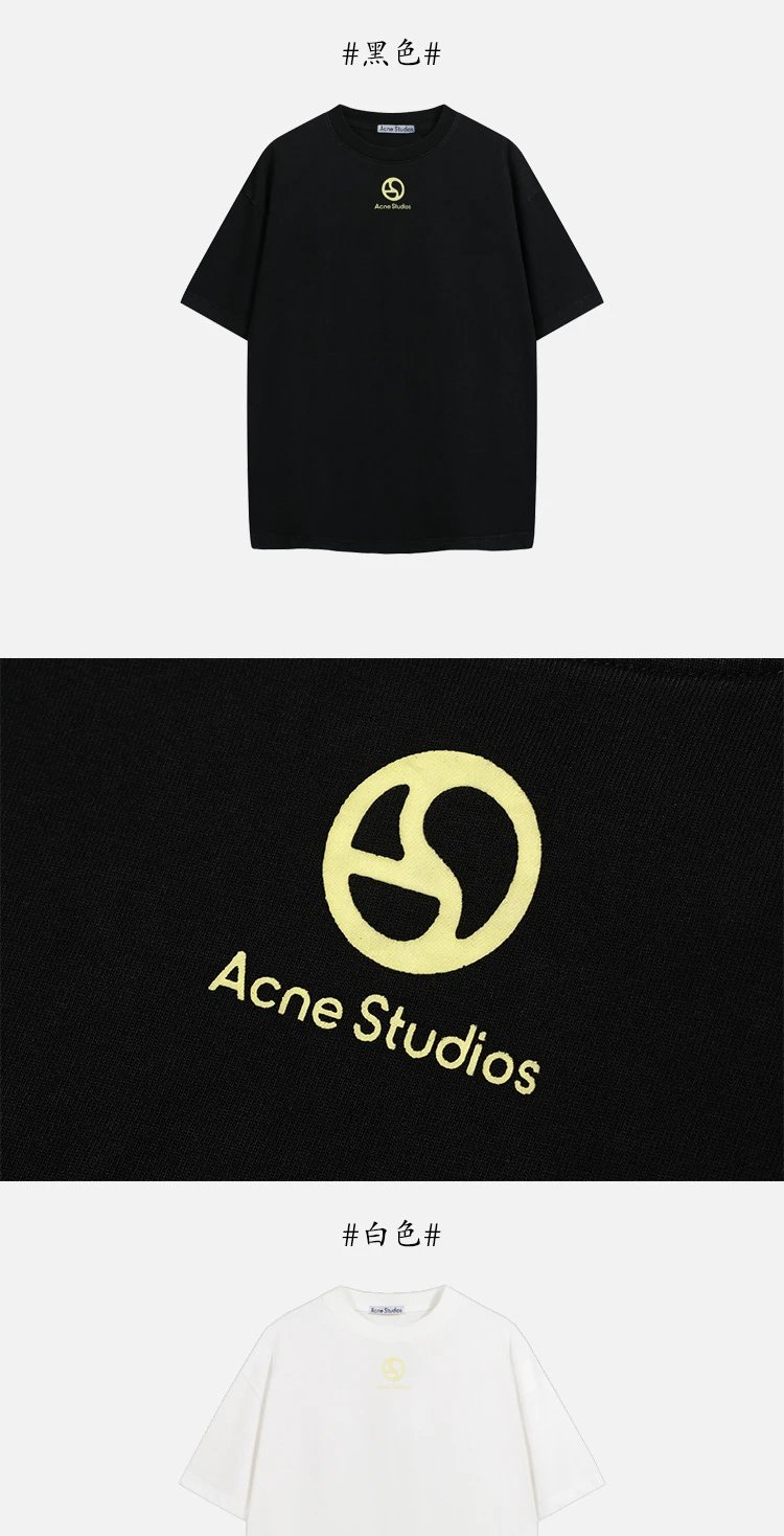 Acne Studios Distressed Logo T-Shirt Navy - 16